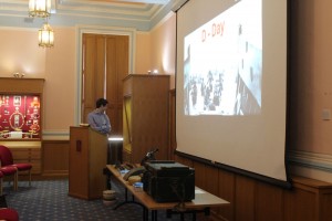 James Scott, deputy curator of the Royal Engineers Museum and Library giving presentation