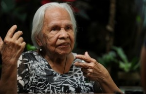 Hilaria Bustamante, 90, is the oldest known living comfort Filipino "comfort woman" who has been campaigning on the streets of Philippines for decades. 