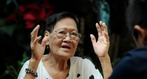 Estelita Dy, 85, was aged just 14 when she was thrown into the back of a truck by a Japanese soldier. Credit: AFP. 